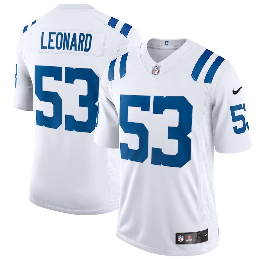 Men Indianapolis Colts 53 Shaquille Leonard Nike White Vapor Limited NFL Jersey